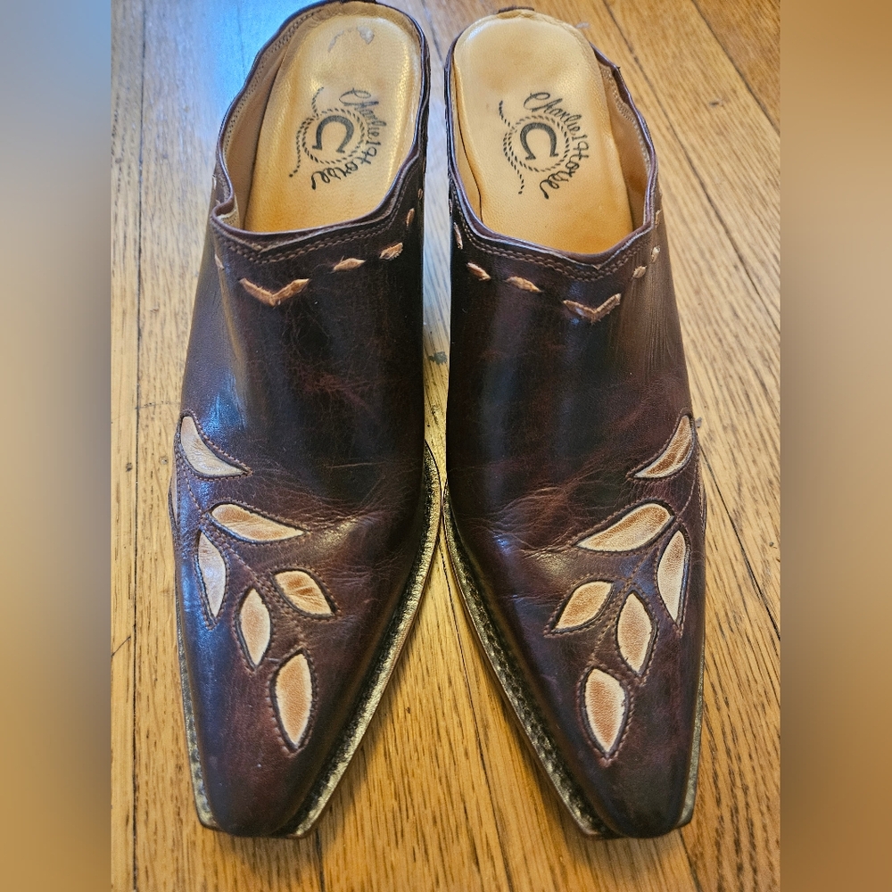 Charlie 1 Horse Leather Mules Size 7 - Picture 1 of 6
